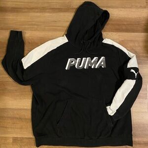 Puma Men's Black and White Hoodie